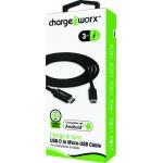  Chargeworx CX4625BK Sync & Charge Cable USB-C TO Micro-USB 3 FT