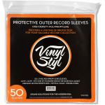 12 Inch Outer Record Sleeves - Easy Open - 50 Count (Crystal Clear)