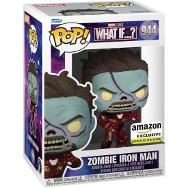 Funko POP Marvel: What If? - Zombie Iron Man, Amazon Exclusive Glow in The Dark